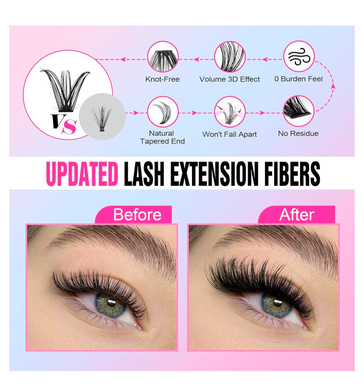 60D Angel Wing Lash Clusters